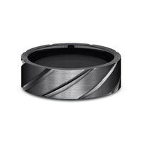 The Dagger Men's Wedding Band in Black Titanium - 7mm Width by Forge