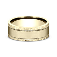 The Denver Men's Wedding Band in 14K Yellow Gold - 8mm Width by Benchmark