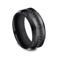 The Deputy Men's Wedding Band in Black Titanium - 9mm Width by Forge