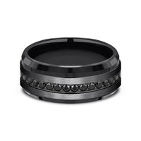 The Deputy Men's Wedding Band in Black Titanium - 9mm Width by Forge