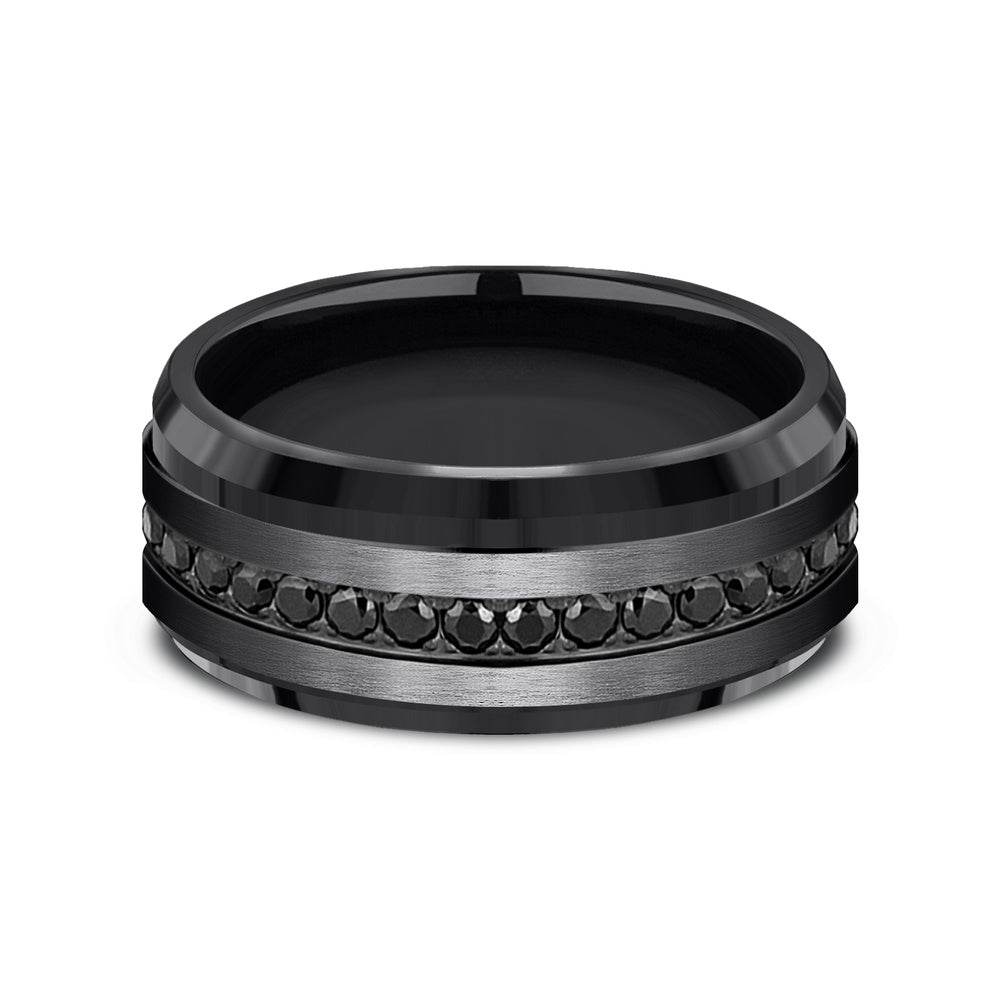 The Deputy Men's Wedding Band in Black Titanium - 9mm Width by Forge