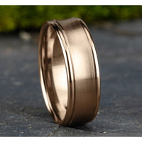 The Desoto Men's Wedding Band in 14K Rose Gold - 7.5mm Width by Benchmark