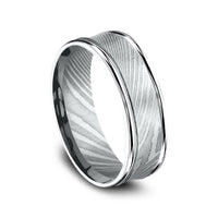 The Desoto Men's Wedding Band in Damascus Steel - 7.5mm Width by Forge