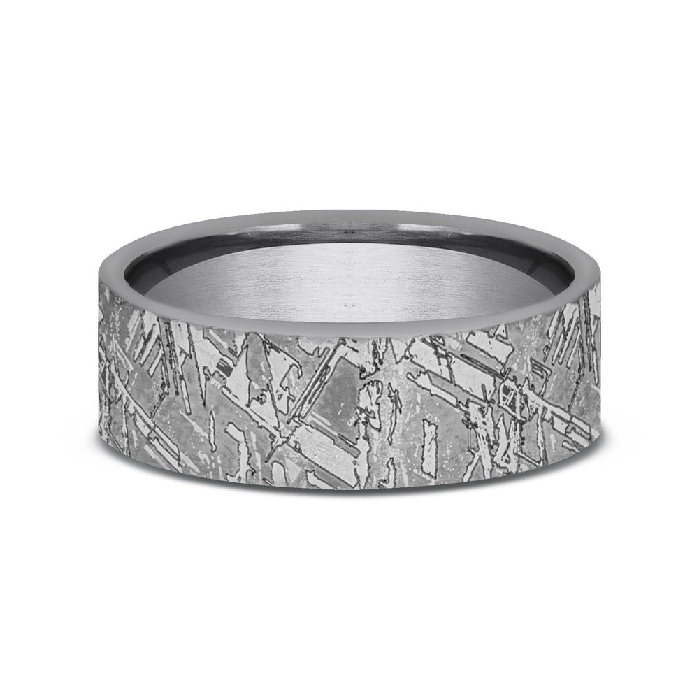 The Diablo Men's Wedding Band in Grey Tantalum - 7mm Width by Tantalum