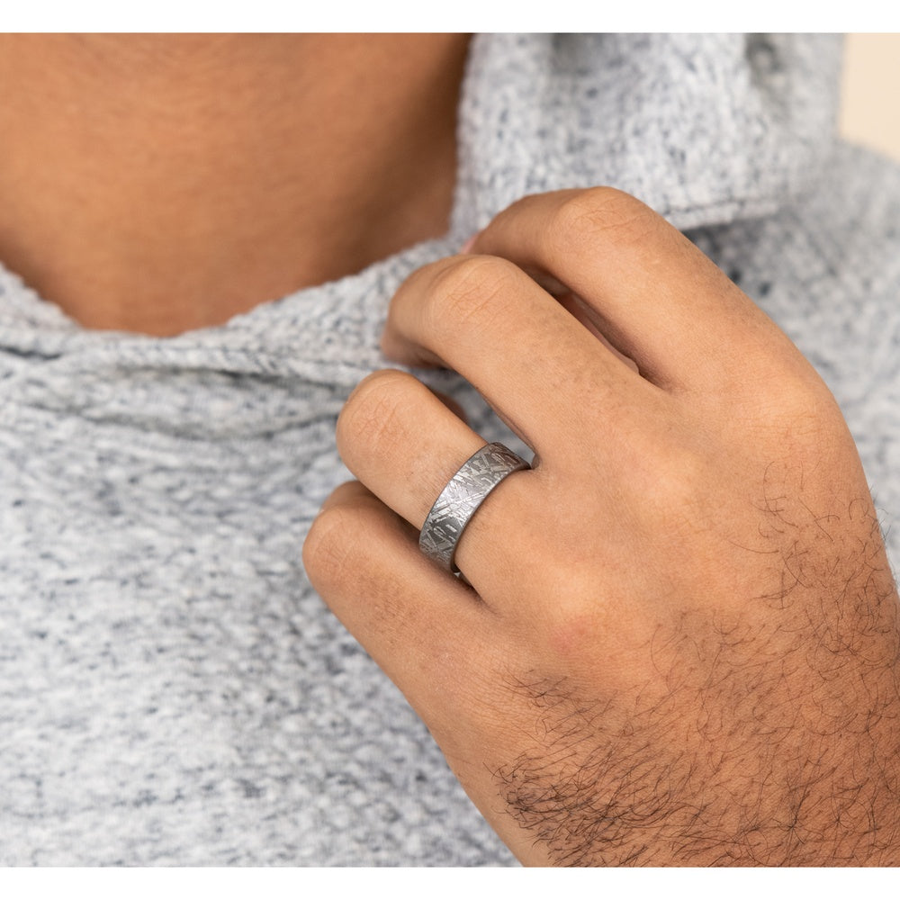 The Diablo Men's Wedding Band in Grey Tantalum - 7mm Width by Tantalum