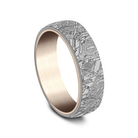 The Diablo Men's Wedding Band in Grey Tantalum and 14K Rose Gold - 6.5mm Width by Ammara Stone