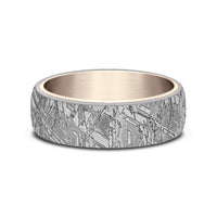 The Diablo Men's Wedding Band in Grey Tantalum and 14K Rose Gold - 6.5mm Width by Ammara Stone