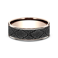 The Diamondback Men's Wedding Band in 14K Rose Gold and Grey Tantalum - 7.5mm Width by Brook and Branch