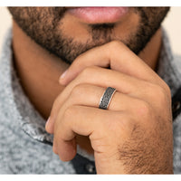 The Diamondback Men's Wedding Band in 14K Rose Gold and Grey Tantalum - 7.5mm Width by Brook and Branch