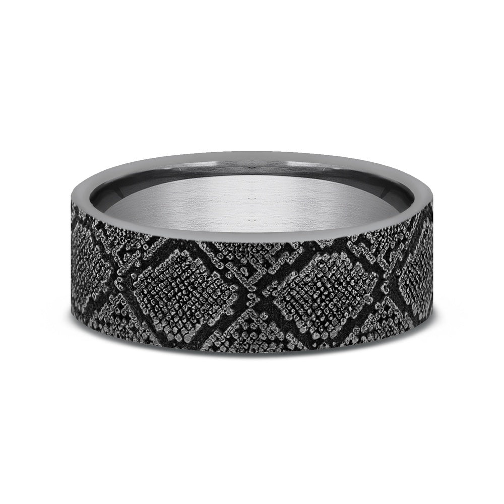 The Diamondback Men's Wedding Band in Grey Tantalum - 7mm Width by Brook and Branch