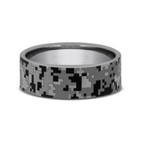 The Digital Camo Men's Wedding Band in Grey Tantalum - 7mm Width by Brook and Branch
