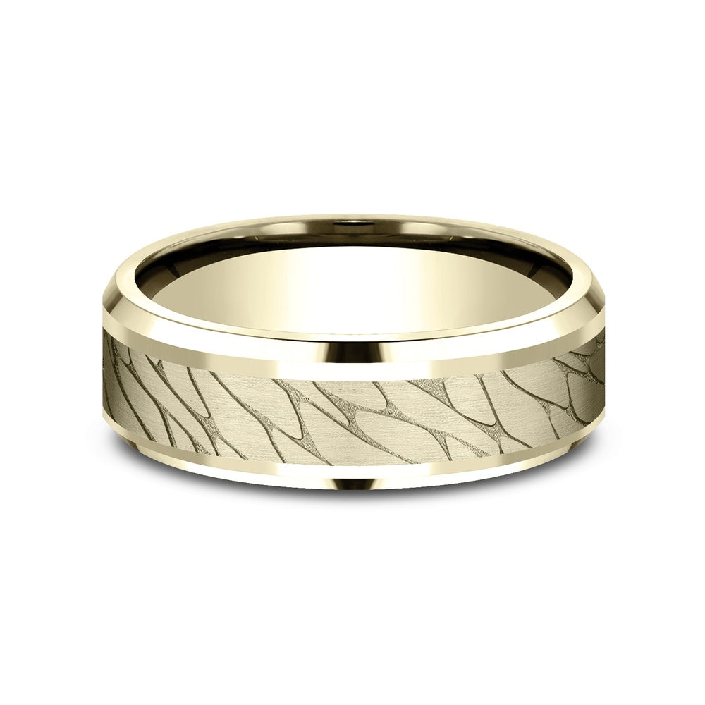 The Dino Men's Wedding Band in 14K Yellow Gold - 7mm Width by Benchmark