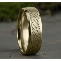 The Dino Men's Wedding Band in 14K Yellow Gold - 7mm Width by Benchmark