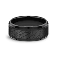The Dino Men's Wedding Band in Black Titanium - 9mm Width by Forge