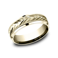 The District Men's Wedding Band in 14K Yellow Gold - 7mm by Benchmark