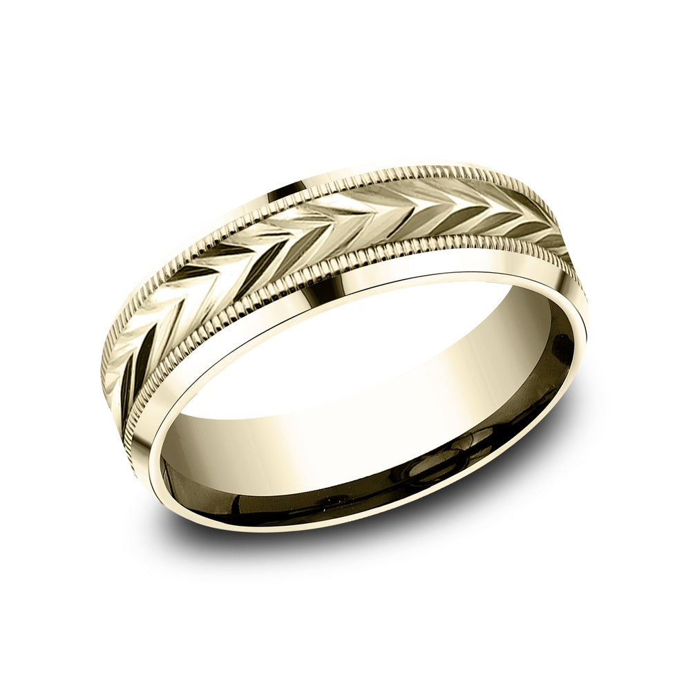 The District Men's Wedding Band in 14K Yellow Gold - 7mm by Benchmark