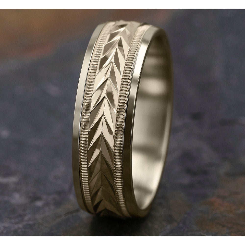 The District Men's Wedding Band in 14K Yellow Gold - 7mm by Benchmark