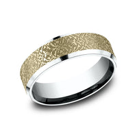The Domain Men's Wedding Band in 14K White and Yellow Gold - 7mm by Benchmark