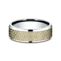 The Domain Men's Wedding Band in 14K White and Yellow Gold - 7mm by Benchmark