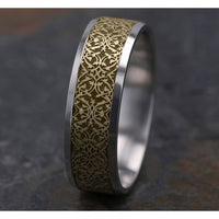 The Domain Men's Wedding Band in 14K White and Yellow Gold - 7mm by Benchmark