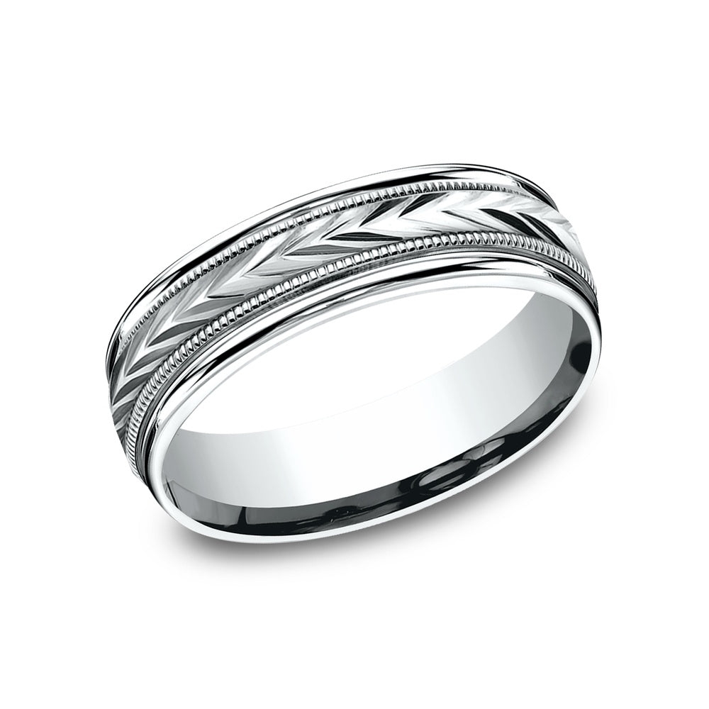 The Dominion Men's Wedding Band in 14K White Gold - 6.5mm Width by Benchmark