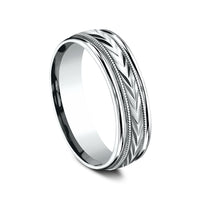 The Dominion Men's Wedding Band in 14K White Gold - 6.5mm Width by Benchmark