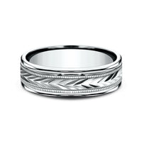 The Dominion Men's Wedding Band in 14K White Gold - 6.5mm Width by Benchmark