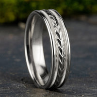 The Dominion Men's Wedding Band in 14K White Gold - 6.5mm Width by Benchmark
