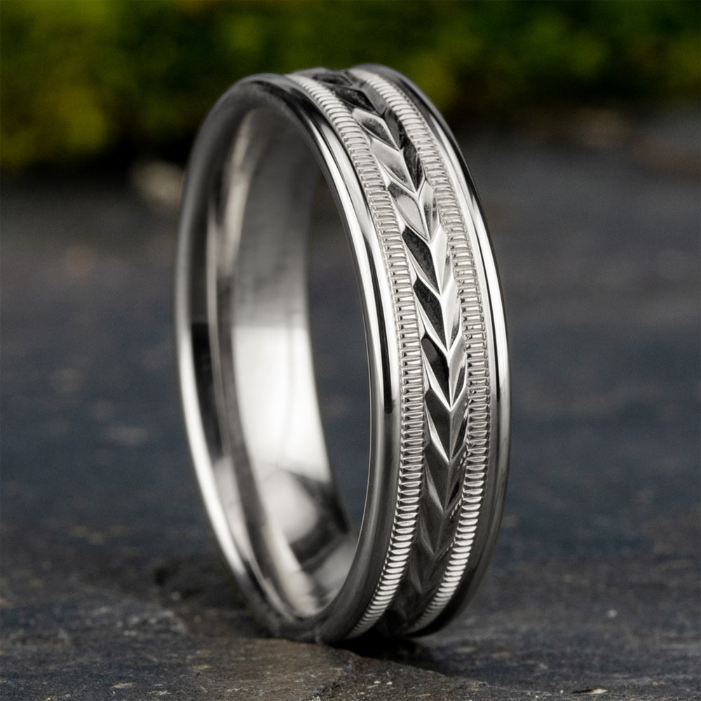 The Dominion Men's Wedding Band in 14K White Gold - 6.5mm Width by Benchmark