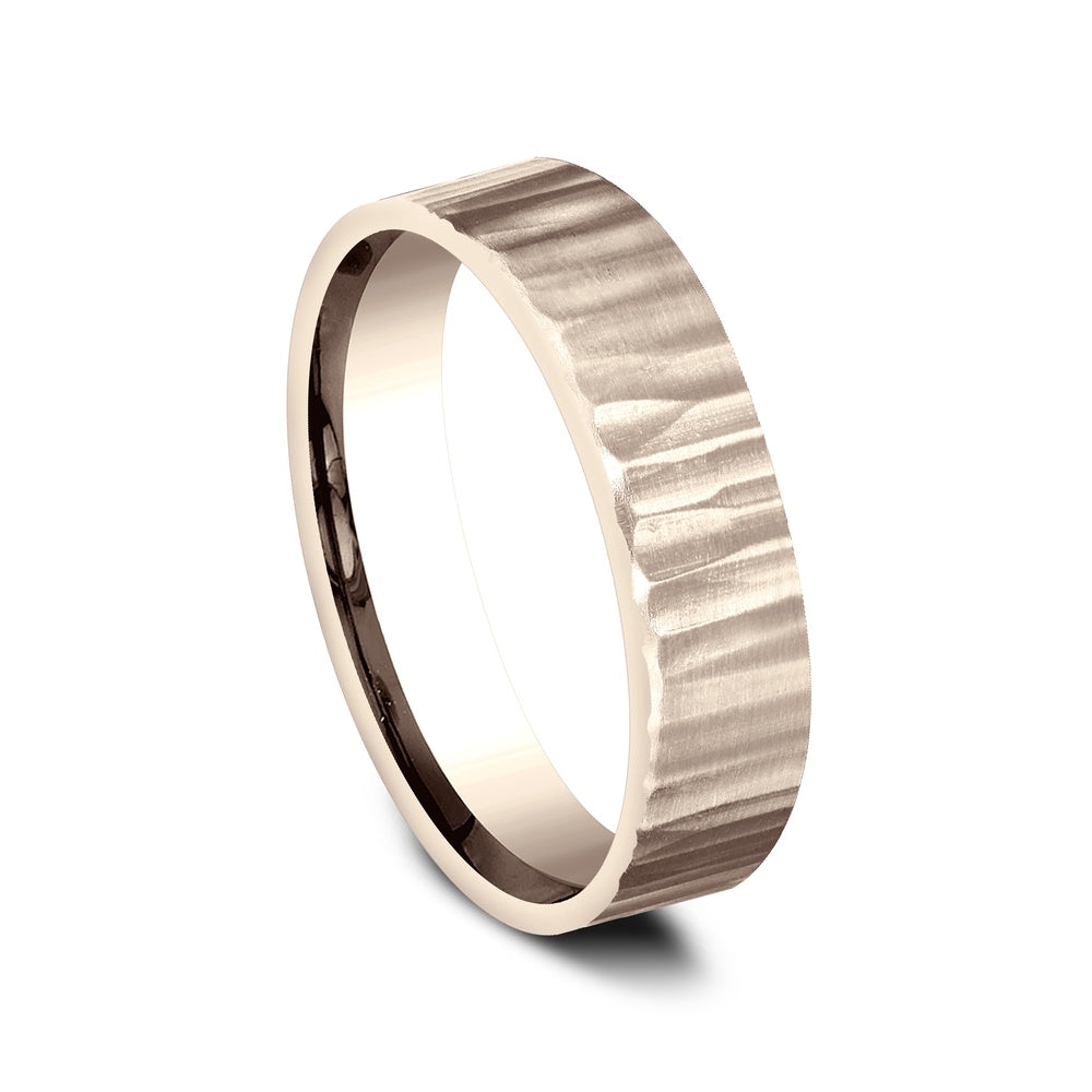 The Dredger Men's Wedding Band in 14K Rose Gold - 5mm Width by Benchmark