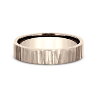 The Dredger Men's Wedding Band in 14K Rose Gold - 5mm Width by Benchmark
