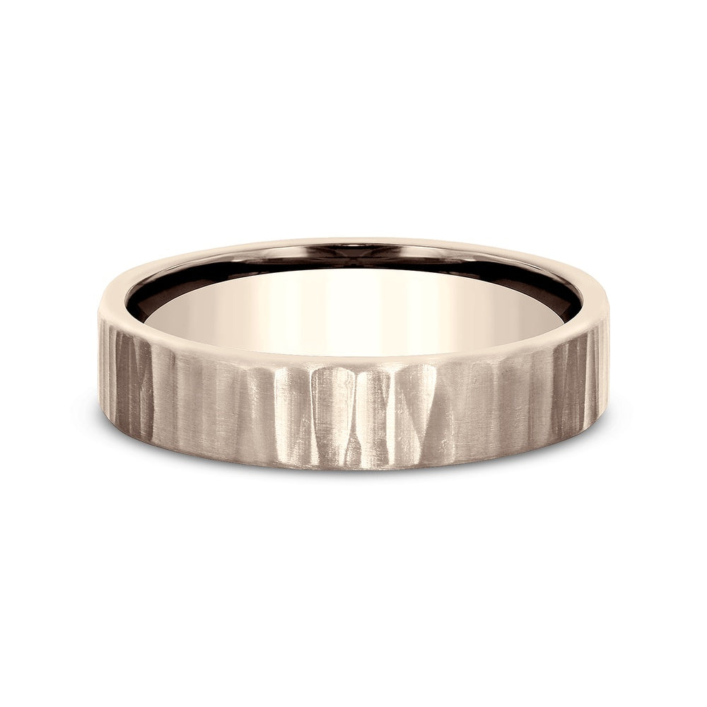 The Dredger Men's Wedding Band in 14K Rose Gold - 5mm Width by Benchmark