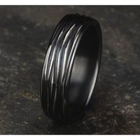 The Dryad Men's Wedding Band in Black Titanium - 6.5mm Width by Forge
