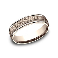 The Dublin Men's Wedding Band in 14K Rose Gold - 6mm Width by Benchmark