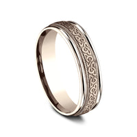 The Dublin Men's Wedding Band in 14K Rose Gold - 6mm Width by Benchmark