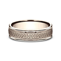 The Dublin Men's Wedding Band in 14K Rose Gold - 6mm Width by Benchmark