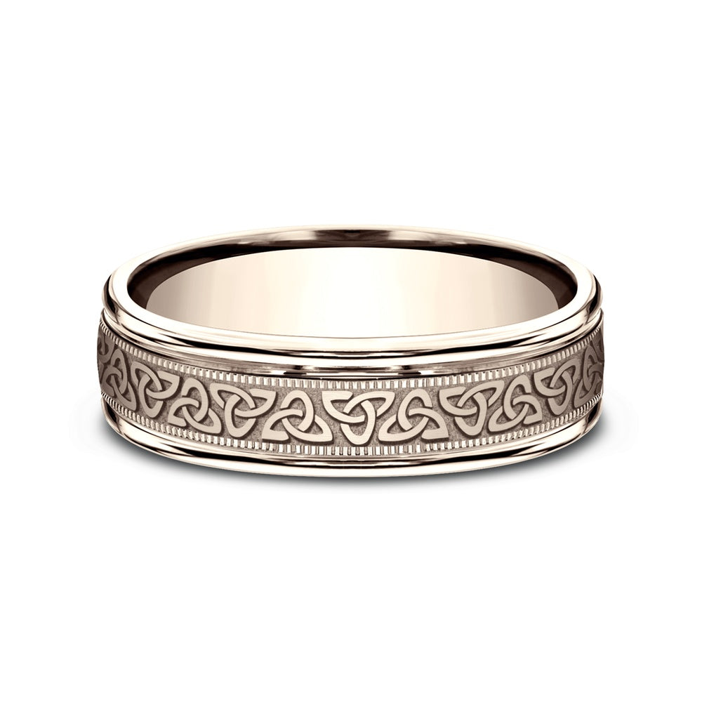 The Dublin Men's Wedding Band in 14K Rose Gold - 6mm Width by Benchmark
