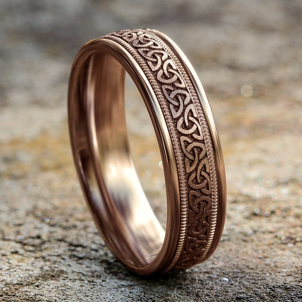 The Dublin Men's Wedding Band in 14K Rose Gold - 6mm Width by Benchmark