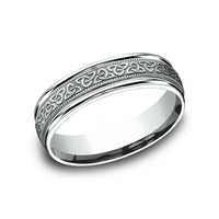 The Dublin Men's Wedding Band in 14K White Gold - 6mm Width by Benchmark