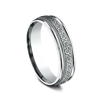 The Dublin Men's Wedding Band in 14K White Gold - 6mm Width by Benchmark