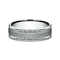 The Dublin Men's Wedding Band in 14K White Gold - 6mm Width by Benchmark
