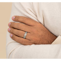 The Dublin Men's Wedding Band in 14K White Gold - 6mm Width by Benchmark