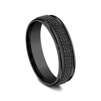 The Dublin Men's Wedding Band in Black Titanium - 6mm Width by Forge