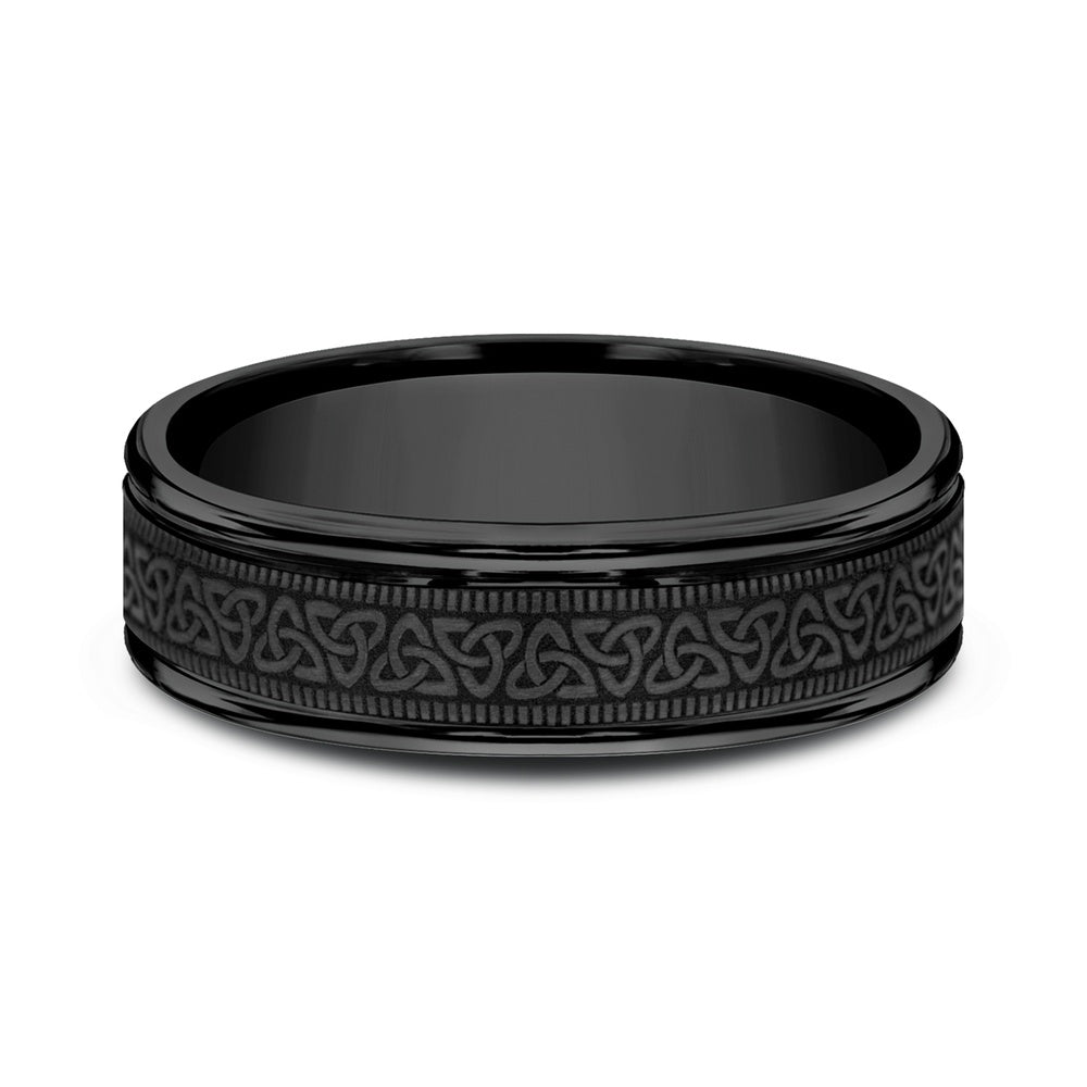 The Dublin Men's Wedding Band in Black Titanium - 6mm Width by Forge