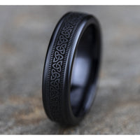 The Dublin Men's Wedding Band in Black Titanium - 6mm Width by Forge