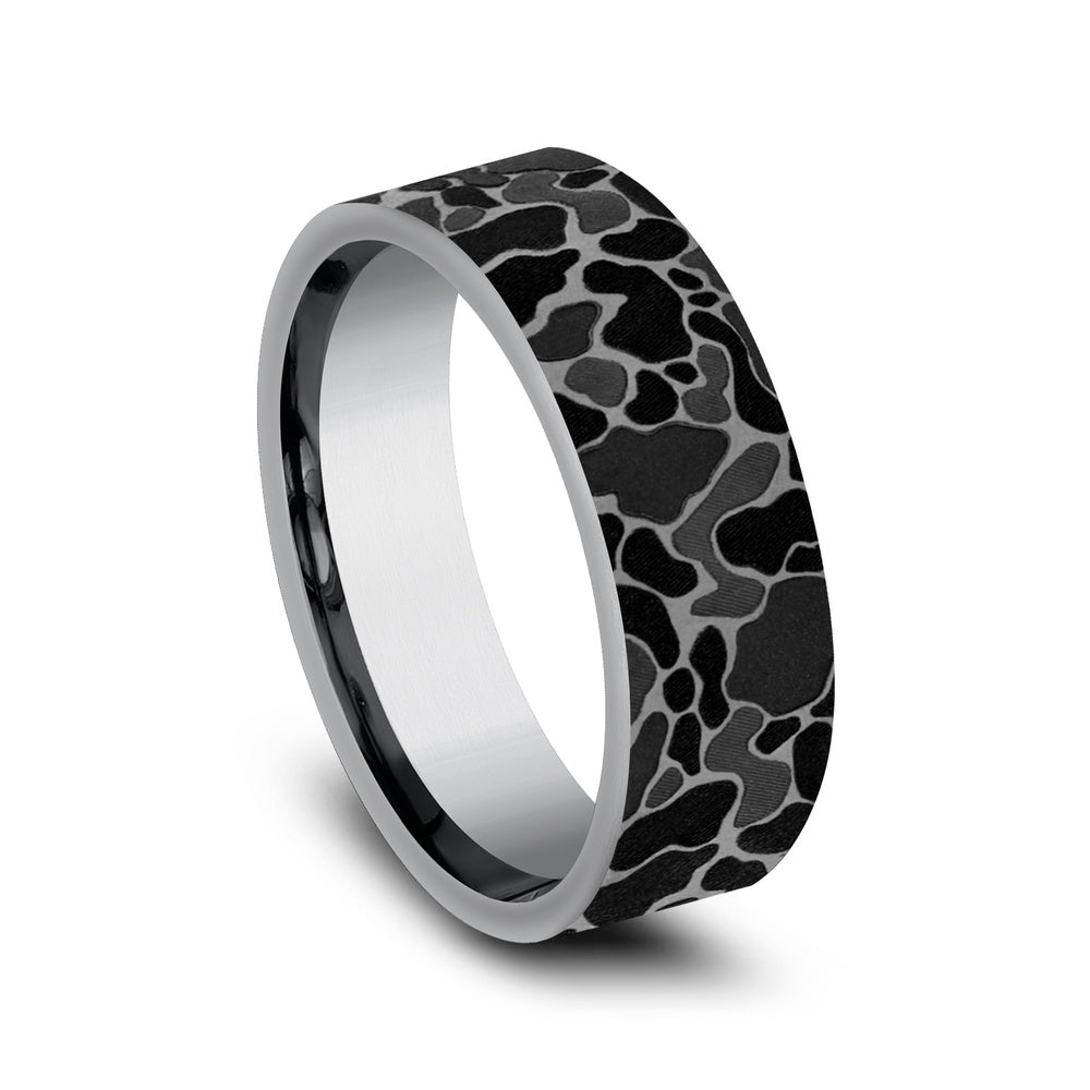 The Duck Camo Men's Wedding Band in Grey Tantalum - 7mm Width by Brook and Branch