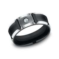 The Duel Men's Wedding Band in Black Cobalt - 8mm Width by Forge
