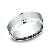 The Duke Men's Wedding Band in 14K White Gold - 8mm Width by Benchmark