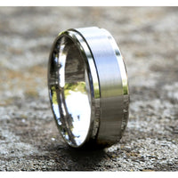 The Duke Men's Wedding Band in 14K White Gold - 8mm Width by Benchmark