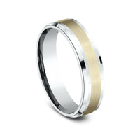 The Duke Men's Wedding Band in 14K Yellow and White Gold - 6mm Width by Benchmark